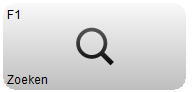 Knop F1 – Zoeken met een vergrootglasicoon. Met deze knop kan gezocht worden naar artikelen, klanten of overige gegevens binnen het kassascherm.