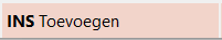 Knop INS – Toevoegen onderaan het artikelscherm. Met deze knop kan een nieuw artikel worden toegevoegd aan het artikelbestand.