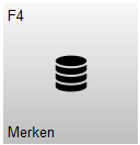 Knop F4 – Merken met een database-icoon. Met deze knop wordt het merkenscherm geopend.