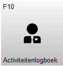 Knop F9 – Activiteitenlogboek met een persoon-icoon. Met deze knop wordt het activiteitenlogboek geopend.