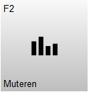 Knop F2 – Muteren met een staafdiagram-icoon. Met deze knop wordt het mutatiescherm geopend.