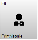 Knop F7 – Printhistorie met een persoon-icoon. Met deze knop wordt de printhistorie geopend.