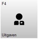 Knop F4 – Uitgaven met een persoon-icoon. Met deze knop wordt het scherm voor uitgaven geopend.