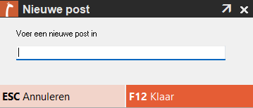 Met Nieuwe post kunt u een nieuwe categorie aanmaken voor uitgaven. Deze post kan daarna worden gebruikt bij het invoeren van een uitgave.